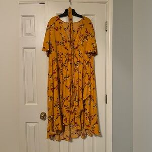 Torrid Yellow Cherry Blossom Floral Tie Dress